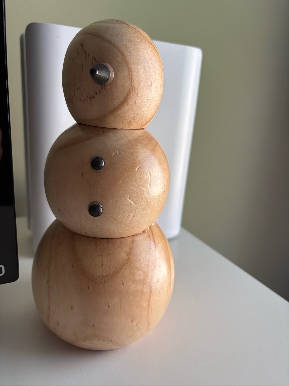 Kirkland Signature Natural Wood Snowman Figurine